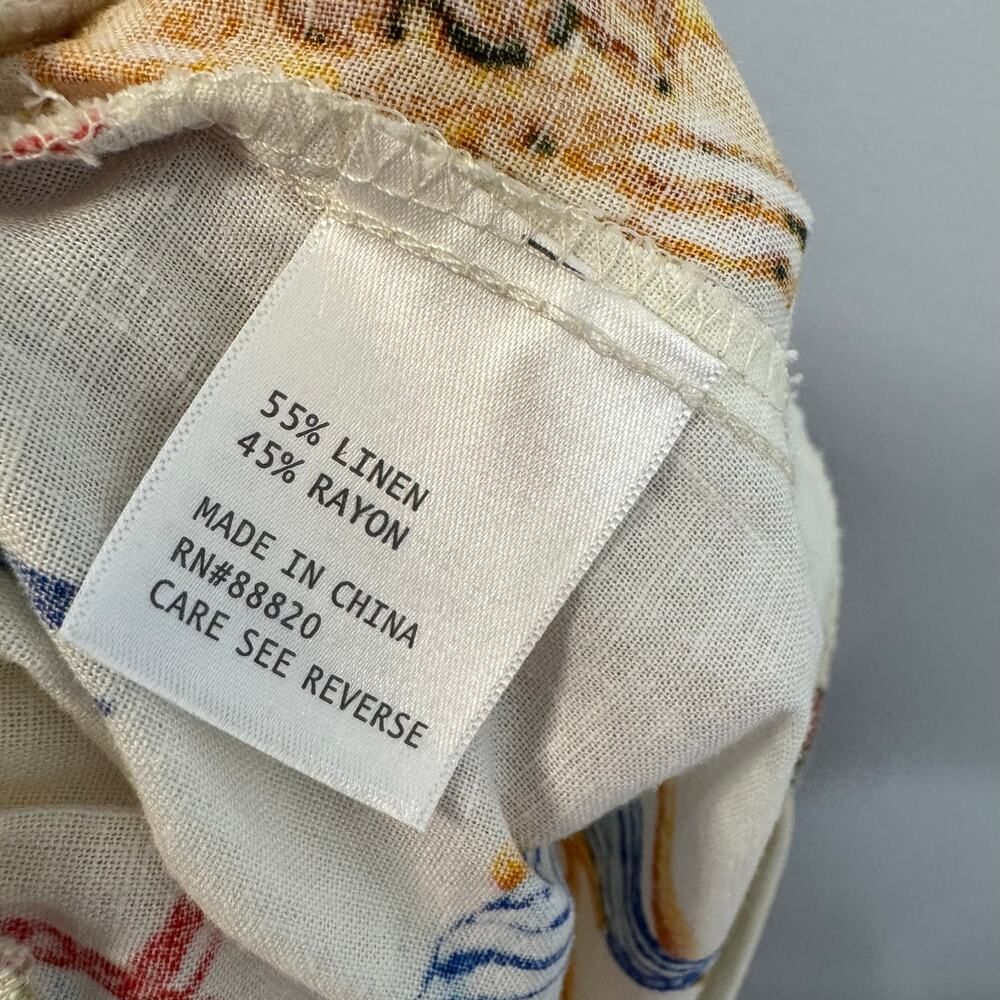 Calypso St. Barth Linen Maxi Skirt Party Time Picnic Lobster Coastal Women's L - Picture 5 of 12
